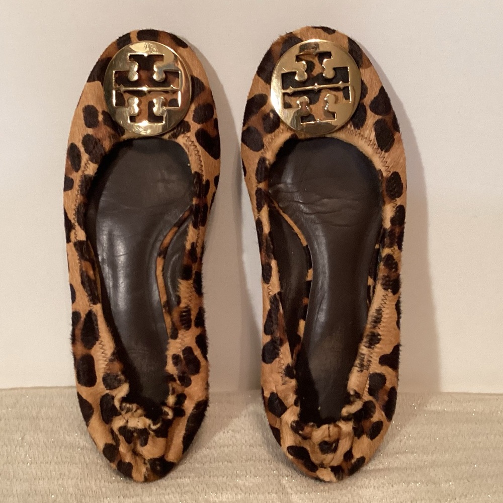 Pony hair Leopard print Tory Burch flats